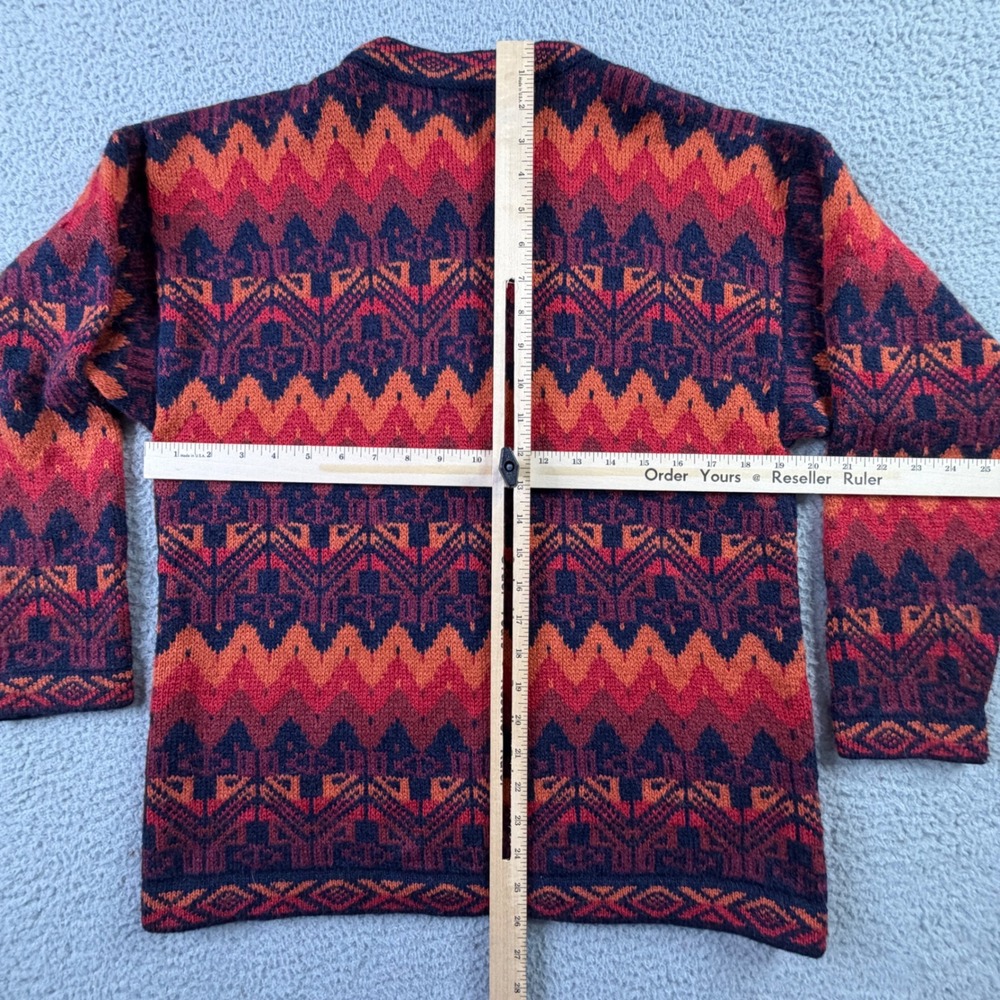Alpa Sur Cusco Peru Alpaca Wool Cardigan Sweater Geometric Full Zip Womens M - Picture 5 of 8